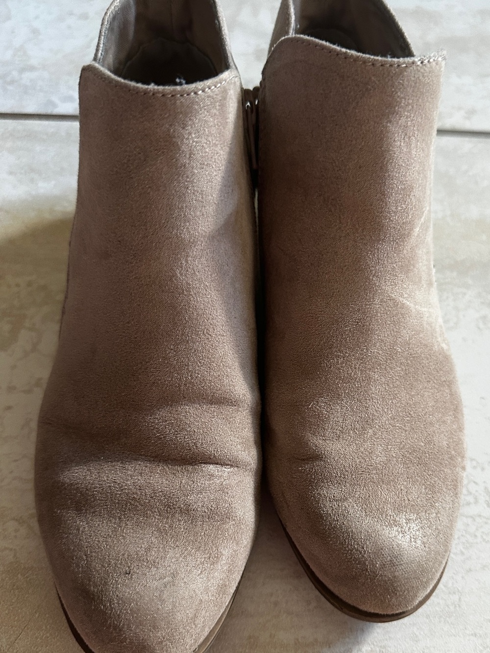 Women's Suede Ankle Bootie in Taupe